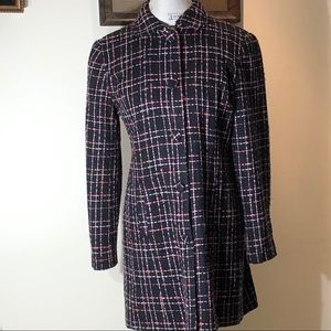 COPY - Apt. 9 Black and Pink Plaid Long Coat Size 8